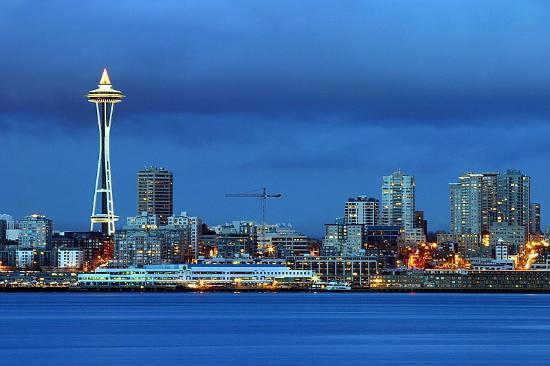 photo of the Seattle skyline - finding a sober companion in seattle - hired power